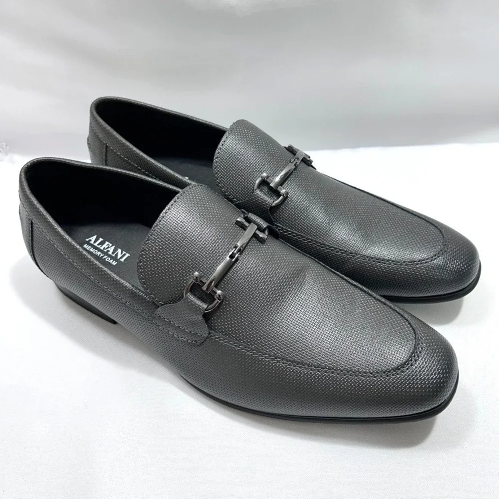 Alfani Men\'s Slip On Gray Loafers Alfani Mens Marco Slip On Penny Drivers Loafers Shoes Grey  main image 2